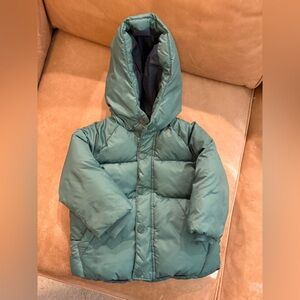 Zara Green Puffer Jacket with Hood